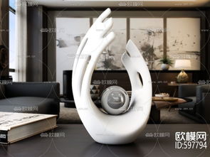 现代工艺品装饰摆件3D模型的工艺美学与技术解析