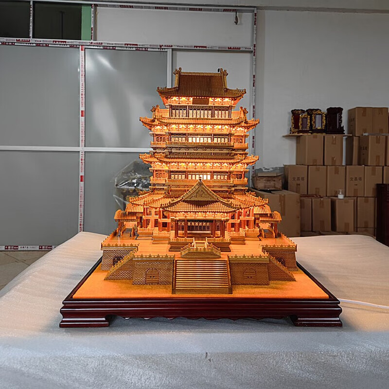 中国四大名楼家居装饰摆件礼品工艺品古建模型50公分高楠木 01